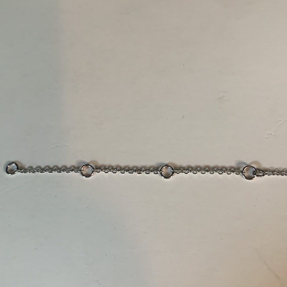 Faux white gold and rhinestone necklace. - Picture 3 of 3